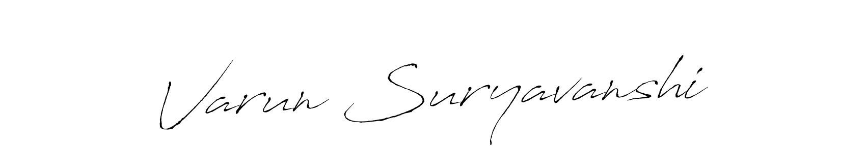 Design your own signature with our free online signature maker. With this signature software, you can create a handwritten (Antro_Vectra) signature for name Varun Suryavanshi. Varun Suryavanshi signature style 6 images and pictures png