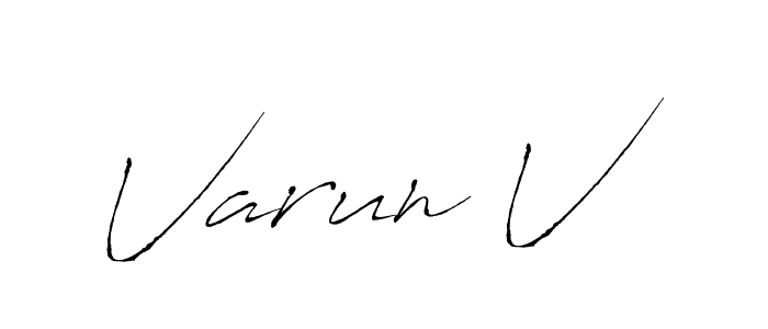 Antro_Vectra is a professional signature style that is perfect for those who want to add a touch of class to their signature. It is also a great choice for those who want to make their signature more unique. Get Varun V name to fancy signature for free. Varun V signature style 6 images and pictures png