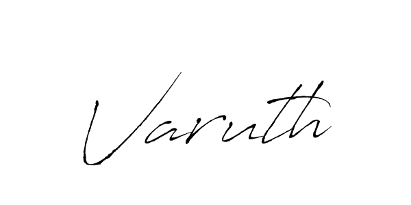 Use a signature maker to create a handwritten signature online. With this signature software, you can design (Antro_Vectra) your own signature for name Varuth. Varuth signature style 6 images and pictures png