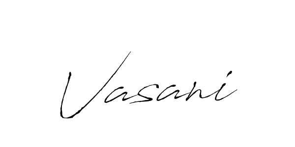 Make a beautiful signature design for name Vasani. With this signature (Antro_Vectra) style, you can create a handwritten signature for free. Vasani signature style 6 images and pictures png