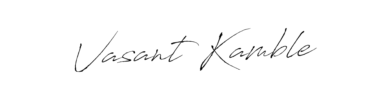Make a beautiful signature design for name Vasant Kamble. With this signature (Antro_Vectra) style, you can create a handwritten signature for free. Vasant Kamble signature style 6 images and pictures png
