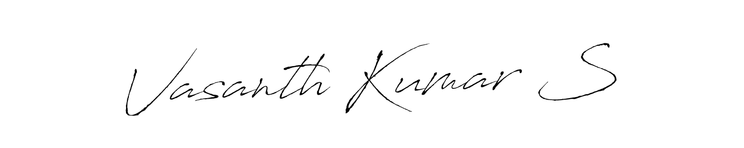 if you are searching for the best signature style for your name Vasanth Kumar S. so please give up your signature search. here we have designed multiple signature styles  using Antro_Vectra. Vasanth Kumar S signature style 6 images and pictures png