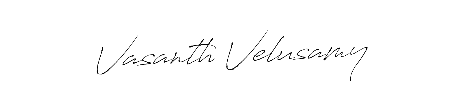 How to make Vasanth Velusamy name signature. Use Antro_Vectra style for creating short signs online. This is the latest handwritten sign. Vasanth Velusamy signature style 6 images and pictures png