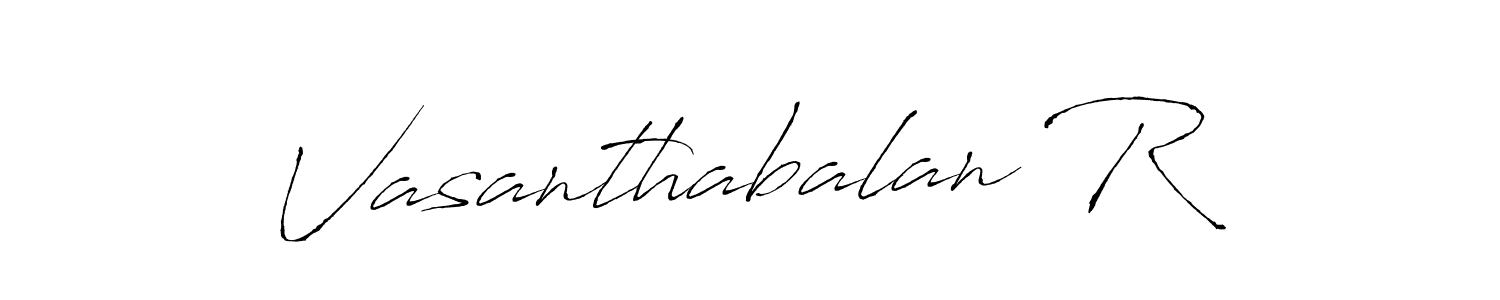 Use a signature maker to create a handwritten signature online. With this signature software, you can design (Antro_Vectra) your own signature for name Vasanthabalan R. Vasanthabalan R signature style 6 images and pictures png