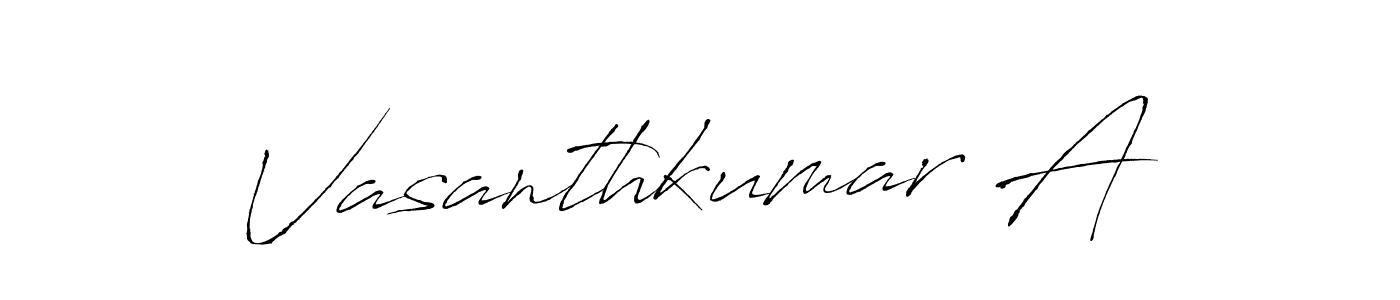 Antro_Vectra is a professional signature style that is perfect for those who want to add a touch of class to their signature. It is also a great choice for those who want to make their signature more unique. Get Vasanthkumar A name to fancy signature for free. Vasanthkumar A signature style 6 images and pictures png