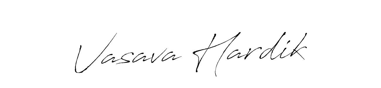 How to make Vasava Hardik name signature. Use Antro_Vectra style for creating short signs online. This is the latest handwritten sign. Vasava Hardik signature style 6 images and pictures png