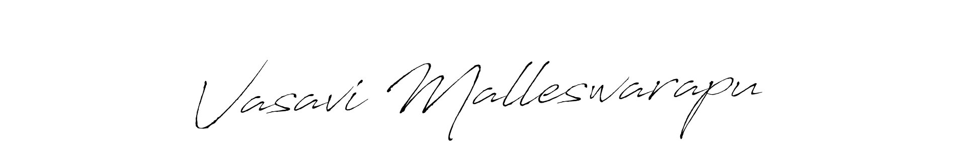 How to make Vasavi Malleswarapu name signature. Use Antro_Vectra style for creating short signs online. This is the latest handwritten sign. Vasavi Malleswarapu signature style 6 images and pictures png