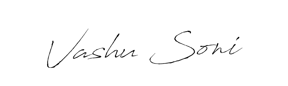 Create a beautiful signature design for name Vashu Soni. With this signature (Antro_Vectra) fonts, you can make a handwritten signature for free. Vashu Soni signature style 6 images and pictures png