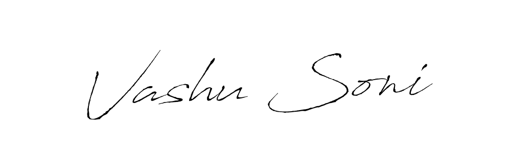 Create a beautiful signature design for name Vashu Soni. With this signature (Antro_Vectra) fonts, you can make a handwritten signature for free. Vashu Soni signature style 6 images and pictures png