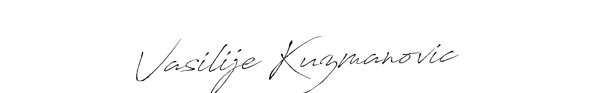 Create a beautiful signature design for name Vasilije Kuzmanovic. With this signature (Antro_Vectra) fonts, you can make a handwritten signature for free. Vasilije Kuzmanovic signature style 6 images and pictures png