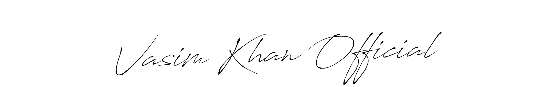 Use a signature maker to create a handwritten signature online. With this signature software, you can design (Antro_Vectra) your own signature for name Vasim Khan Official. Vasim Khan Official signature style 6 images and pictures png