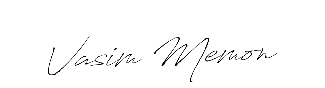 Make a beautiful signature design for name Vasim Memon. With this signature (Antro_Vectra) style, you can create a handwritten signature for free. Vasim Memon signature style 6 images and pictures png