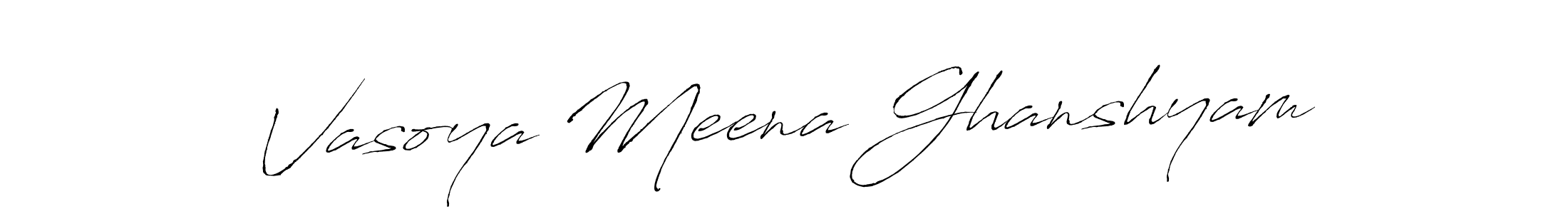 You should practise on your own different ways (Antro_Vectra) to write your name (Vasoya Meena Ghanshyam) in signature. don't let someone else do it for you. Vasoya Meena Ghanshyam signature style 6 images and pictures png