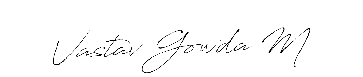 Use a signature maker to create a handwritten signature online. With this signature software, you can design (Antro_Vectra) your own signature for name Vastav Gowda M. Vastav Gowda M signature style 6 images and pictures png