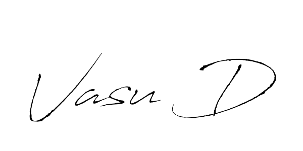 Similarly Antro_Vectra is the best handwritten signature design. Signature creator online .You can use it as an online autograph creator for name Vasu D. Vasu D signature style 6 images and pictures png