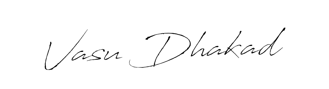 How to make Vasu Dhakad name signature. Use Antro_Vectra style for creating short signs online. This is the latest handwritten sign. Vasu Dhakad signature style 6 images and pictures png