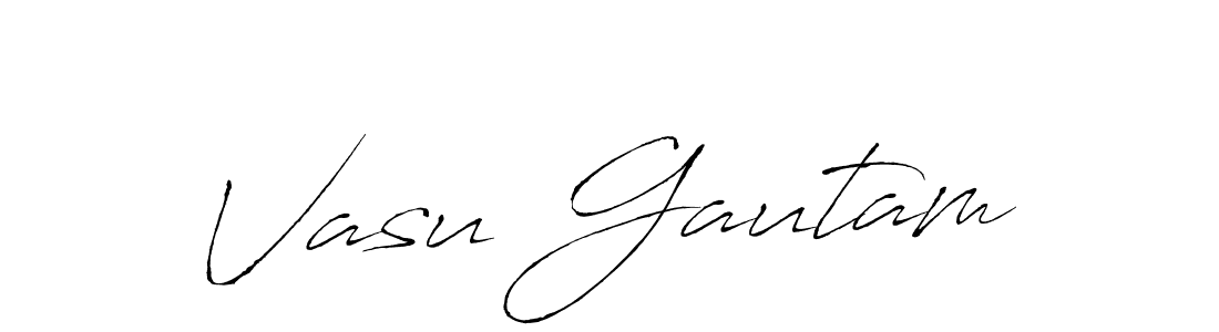 How to make Vasu Gautam name signature. Use Antro_Vectra style for creating short signs online. This is the latest handwritten sign. Vasu Gautam signature style 6 images and pictures png
