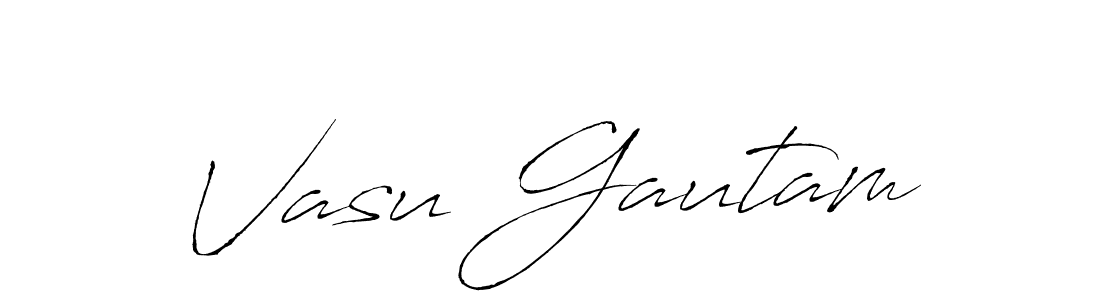 How to make Vasu Gautam name signature. Use Antro_Vectra style for creating short signs online. This is the latest handwritten sign. Vasu Gautam signature style 6 images and pictures png