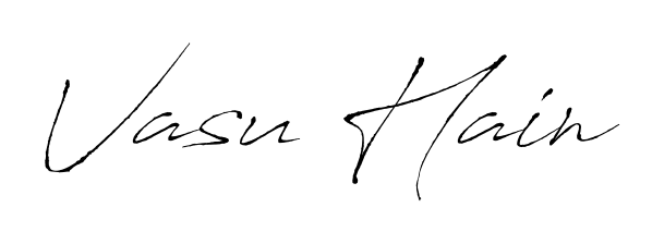 Personalize your online presence with Vasu Hain signature rendered in elegant Antro_Vectra font. Great for website footers and blogs. Vasu Hain signature style 6 images and pictures png