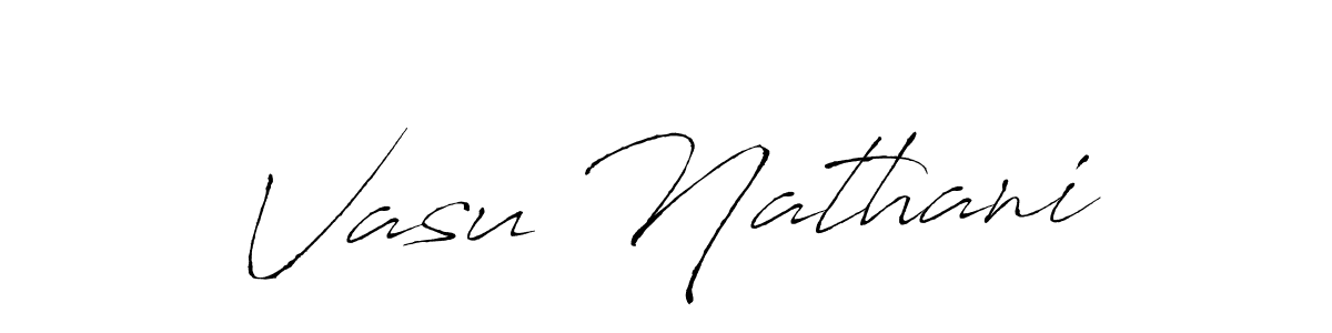 The best way (Antro_Vectra) to make a short signature is to pick only two or three words in your name. The name Vasu Nathani include a total of six letters. For converting this name. Vasu Nathani signature style 6 images and pictures png
