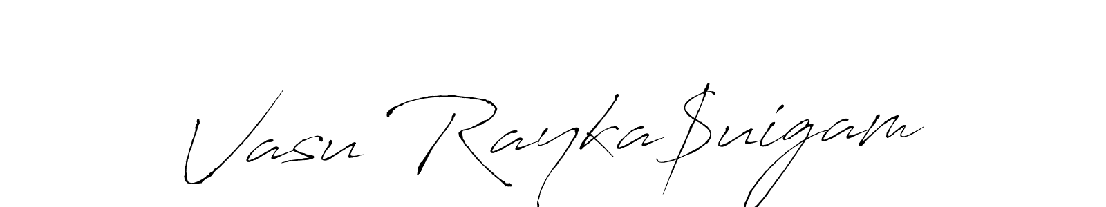 if you are searching for the best signature style for your name Vasu Rayka$uigam. so please give up your signature search. here we have designed multiple signature styles  using Antro_Vectra. Vasu Rayka$uigam signature style 6 images and pictures png