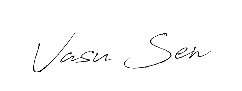 You should practise on your own different ways (Antro_Vectra) to write your name (Vasu Sen) in signature. don't let someone else do it for you. Vasu Sen signature style 6 images and pictures png