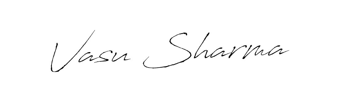 The best way (Antro_Vectra) to make a short signature is to pick only two or three words in your name. The name Vasu Sharma include a total of six letters. For converting this name. Vasu Sharma signature style 6 images and pictures png