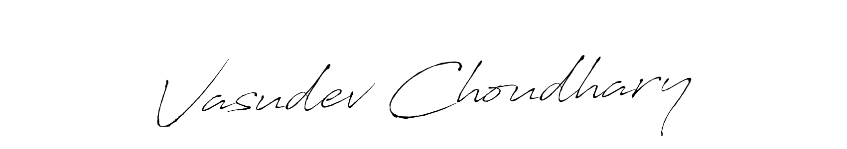 How to make Vasudev Choudhary name signature. Use Antro_Vectra style for creating short signs online. This is the latest handwritten sign. Vasudev Choudhary signature style 6 images and pictures png