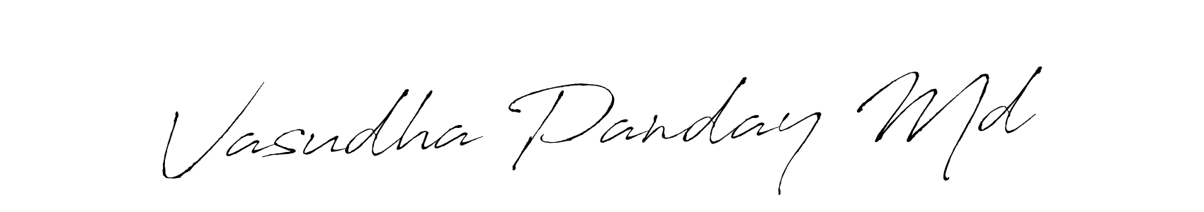 Make a beautiful signature design for name Vasudha Panday Md. With this signature (Antro_Vectra) style, you can create a handwritten signature for free. Vasudha Panday Md signature style 6 images and pictures png