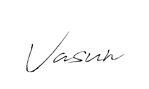 Design your own signature with our free online signature maker. With this signature software, you can create a handwritten (Antro_Vectra) signature for name Vasun. Vasun signature style 6 images and pictures png