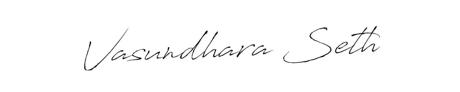 Design your own signature with our free online signature maker. With this signature software, you can create a handwritten (Antro_Vectra) signature for name Vasundhara Seth. Vasundhara Seth signature style 6 images and pictures png