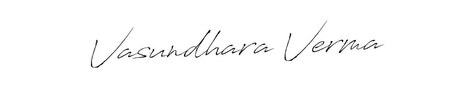 Antro_Vectra is a professional signature style that is perfect for those who want to add a touch of class to their signature. It is also a great choice for those who want to make their signature more unique. Get Vasundhara Verma name to fancy signature for free. Vasundhara Verma signature style 6 images and pictures png