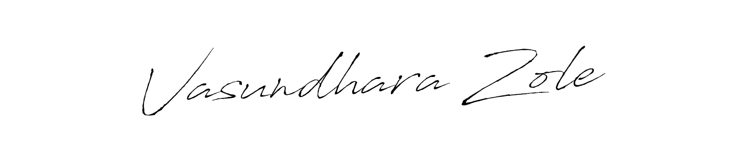 Vasundhara Zole stylish signature style. Best Handwritten Sign (Antro_Vectra) for my name. Handwritten Signature Collection Ideas for my name Vasundhara Zole. Vasundhara Zole signature style 6 images and pictures png
