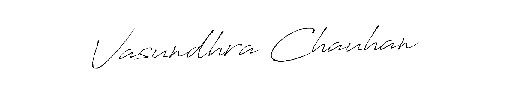 How to make Vasundhra Chauhan signature? Antro_Vectra is a professional autograph style. Create handwritten signature for Vasundhra Chauhan name. Vasundhra Chauhan signature style 6 images and pictures png