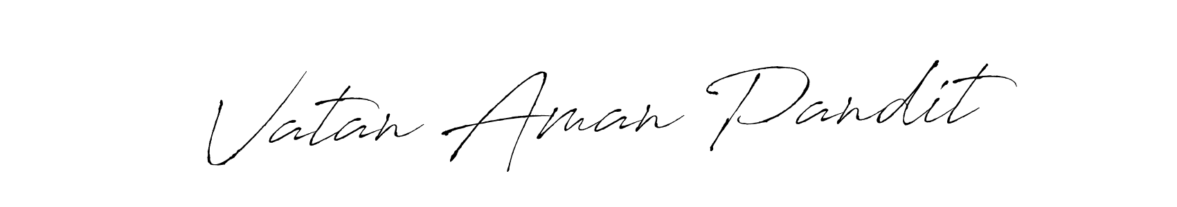 Make a beautiful signature design for name Vatan Aman Pandit. With this signature (Antro_Vectra) style, you can create a handwritten signature for free. Vatan Aman Pandit signature style 6 images and pictures png