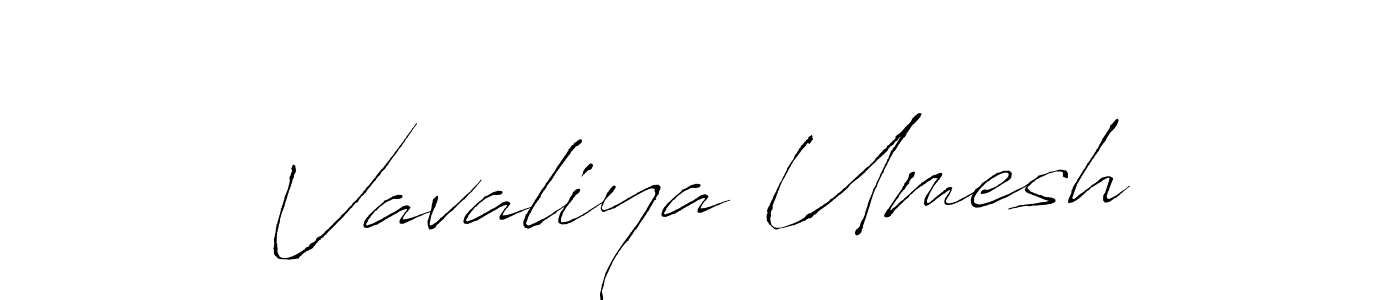How to make Vavaliya Umesh name signature. Use Antro_Vectra style for creating short signs online. This is the latest handwritten sign. Vavaliya Umesh signature style 6 images and pictures png