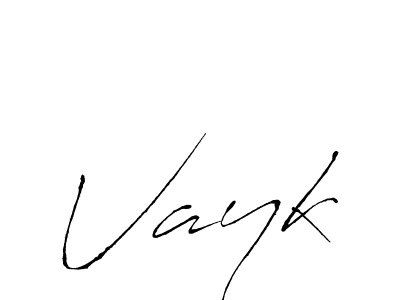 Vayk stylish signature style. Best Handwritten Sign (Antro_Vectra) for my name. Handwritten Signature Collection Ideas for my name Vayk. Vayk signature style 6 images and pictures png