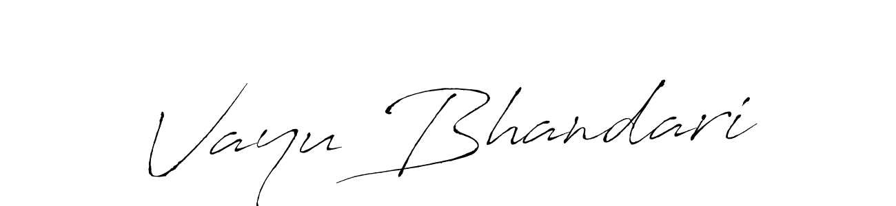 Create a beautiful signature design for name Vayu Bhandari. With this signature (Antro_Vectra) fonts, you can make a handwritten signature for free. Vayu Bhandari signature style 6 images and pictures png