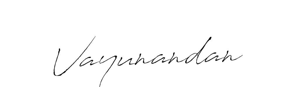 Vayunandan stylish signature style. Best Handwritten Sign (Antro_Vectra) for my name. Handwritten Signature Collection Ideas for my name Vayunandan. Vayunandan signature style 6 images and pictures png