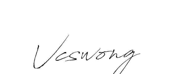Make a beautiful signature design for name Vcswong. With this signature (Antro_Vectra) style, you can create a handwritten signature for free. Vcswong signature style 6 images and pictures png