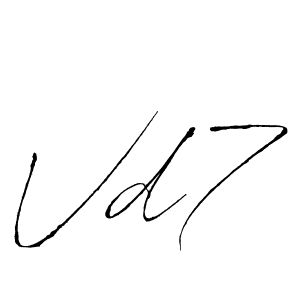 Antro_Vectra is a professional signature style that is perfect for those who want to add a touch of class to their signature. It is also a great choice for those who want to make their signature more unique. Get Vd7 name to fancy signature for free. Vd7 signature style 6 images and pictures png