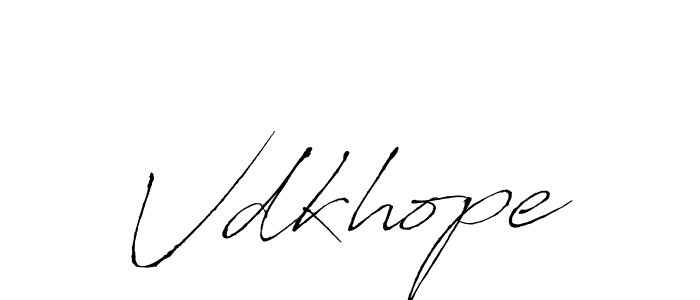Design your own signature with our free online signature maker. With this signature software, you can create a handwritten (Antro_Vectra) signature for name Vdkhope. Vdkhope signature style 6 images and pictures png