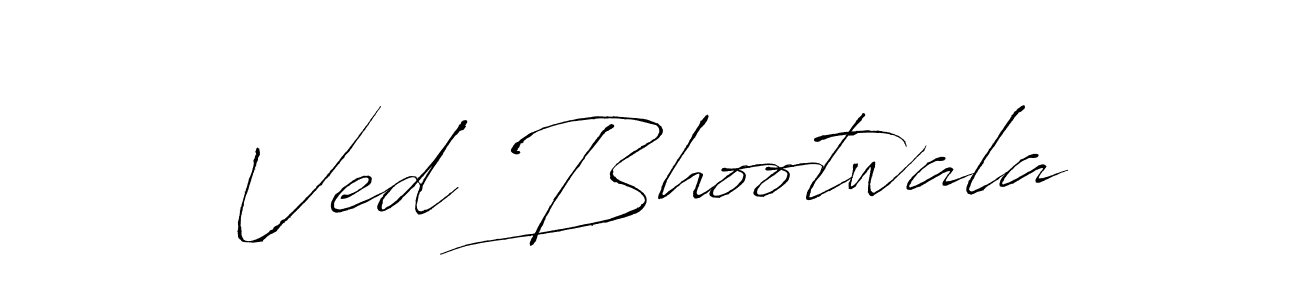 How to make Ved Bhootwala name signature. Use Antro_Vectra style for creating short signs online. This is the latest handwritten sign. Ved Bhootwala signature style 6 images and pictures png