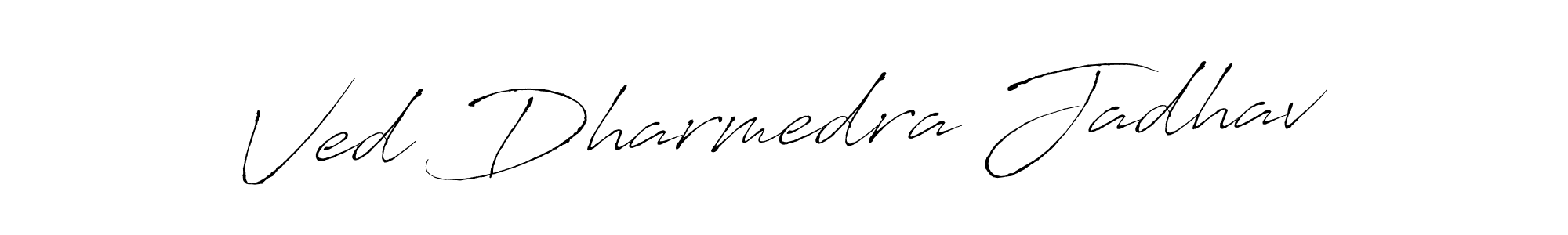 The best way (Antro_Vectra) to make a short signature is to pick only two or three words in your name. The name Ved Dharmedra Jadhav include a total of six letters. For converting this name. Ved Dharmedra Jadhav signature style 6 images and pictures png