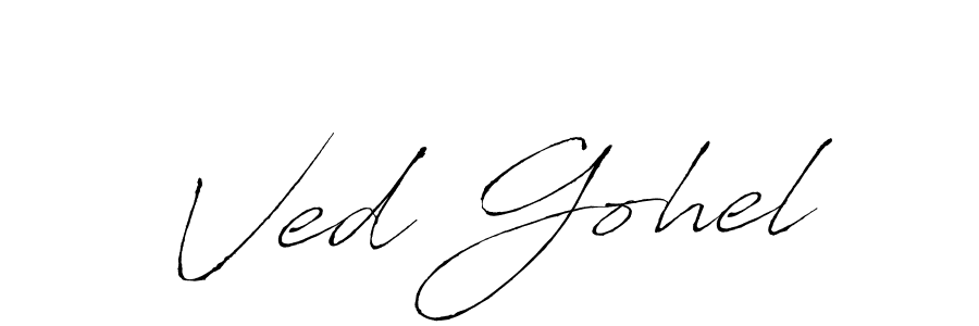 Ved Gohel stylish signature style. Best Handwritten Sign (Antro_Vectra) for my name. Handwritten Signature Collection Ideas for my name Ved Gohel. Ved Gohel signature style 6 images and pictures png