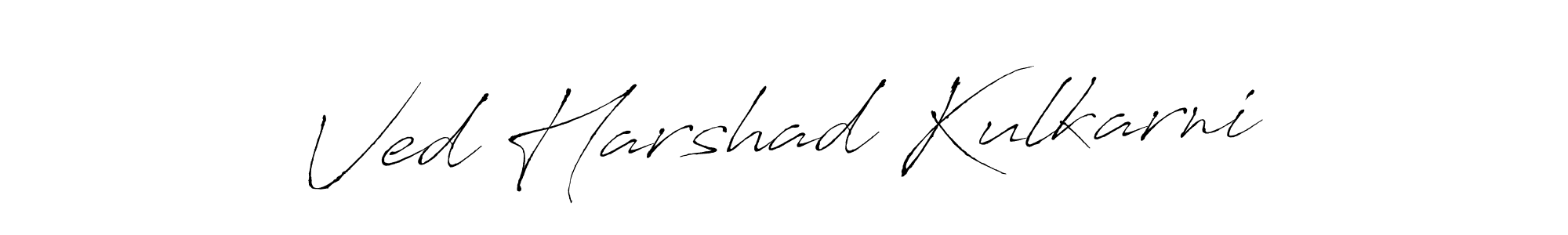Create a beautiful signature design for name Ved Harshad Kulkarni. With this signature (Antro_Vectra) fonts, you can make a handwritten signature for free. Ved Harshad Kulkarni signature style 6 images and pictures png
