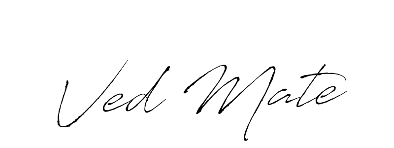 How to make Ved Mate name signature. Use Antro_Vectra style for creating short signs online. This is the latest handwritten sign. Ved Mate signature style 6 images and pictures png