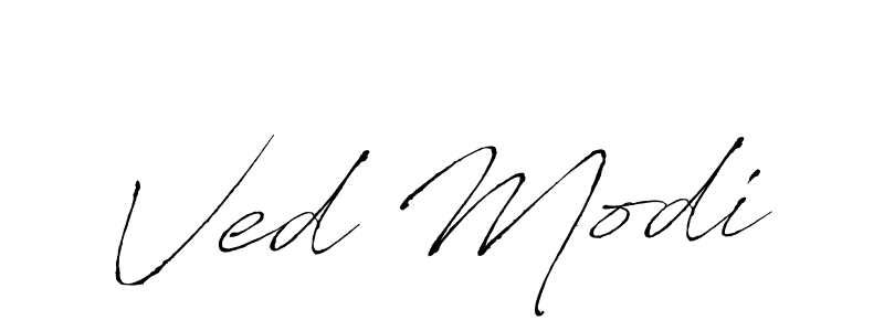 Make a beautiful signature design for name Ved Modi. With this signature (Antro_Vectra) style, you can create a handwritten signature for free. Ved Modi signature style 6 images and pictures png