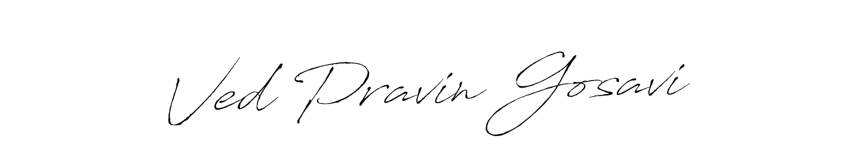Also we have Ved Pravin Gosavi name is the best signature style. Create professional handwritten signature collection using Antro_Vectra autograph style. Ved Pravin Gosavi signature style 6 images and pictures png