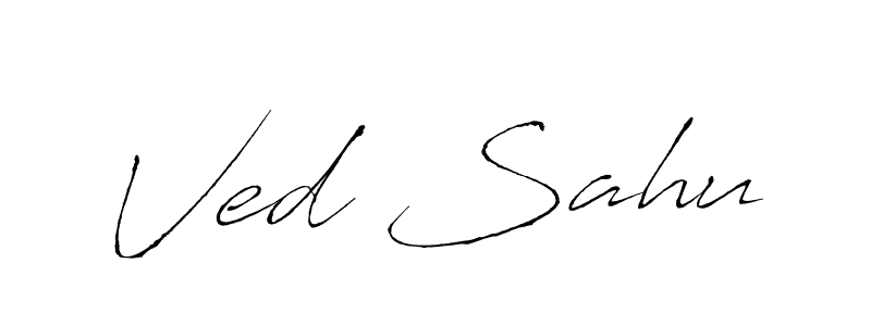 How to make Ved Sahu name signature. Use Antro_Vectra style for creating short signs online. This is the latest handwritten sign. Ved Sahu signature style 6 images and pictures png